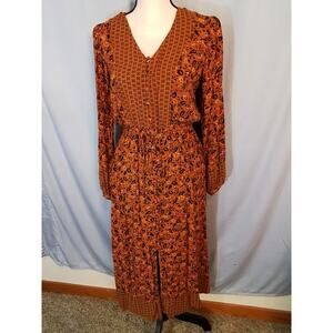Knox Rose brown/burnt orange maxi dress for autumn